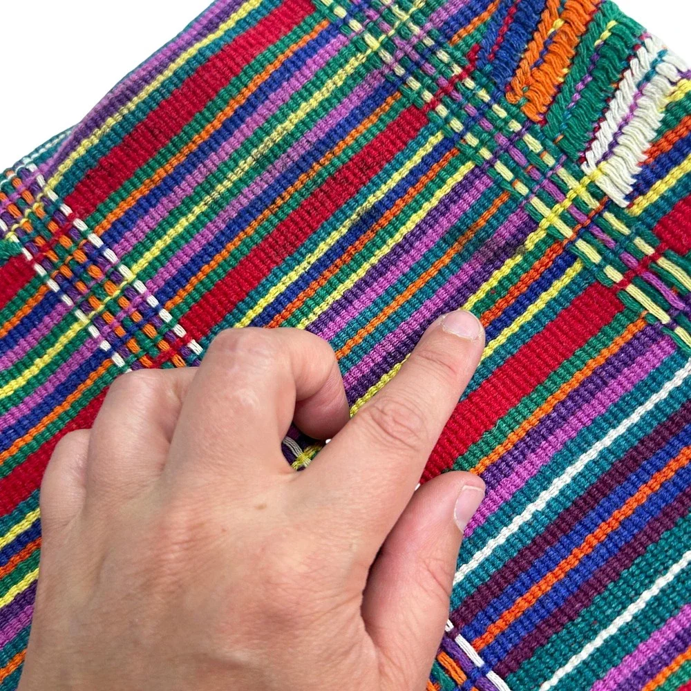 Vintage Traditional Guatemalan Handwoven Textile Table Runner Wall Hanging 45x24